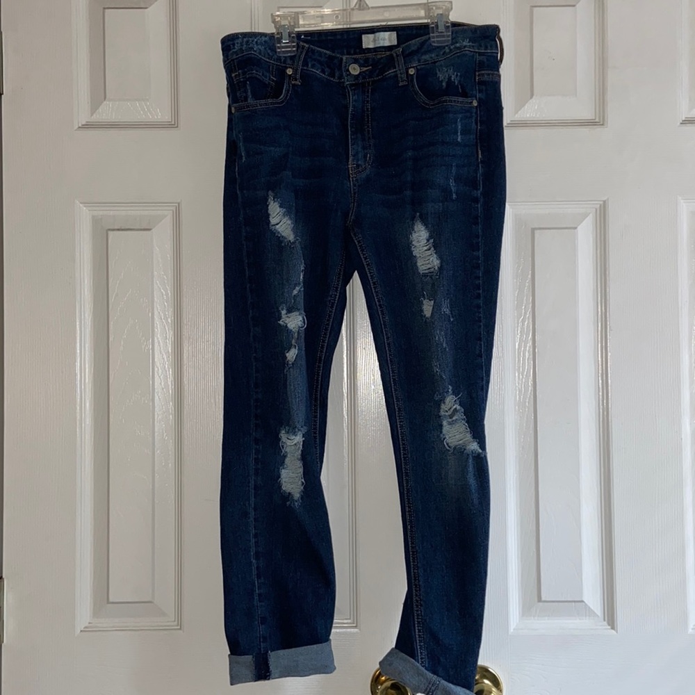 Altar’d State Dark Blue Denim Ripped Jeans